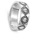 thumbnail image 4 of Wide Heart Square Wedding Promise Ring .925 Sterling Silver Band Jewelry Female Male Unisex Size 10, 4 of 4
