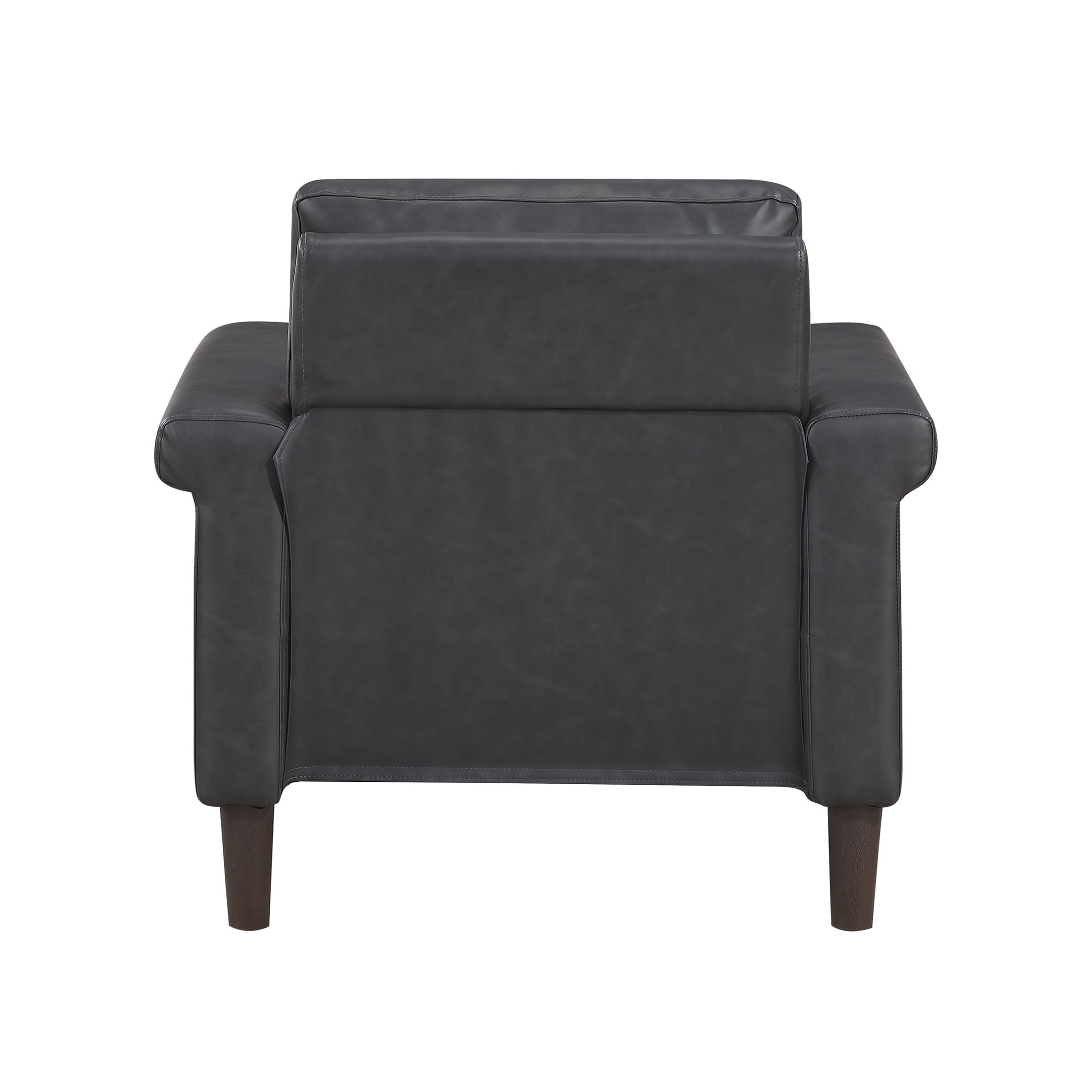 OakvillePark Hartwell Faux Leather Chair with Nailhead Trim, Dark Gray