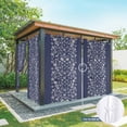 thumbnail image 6 of Outdoor Curtains for Patio Waterproof, Japanese Outdoor Privacy Panels Grommet, Navy Blue Country Flowers Leaves Aesthetic Blackout Outside Curtains for Porch/Cabana/Pergola/Gazebo 54"x84", 1 Panel, 6 of 8