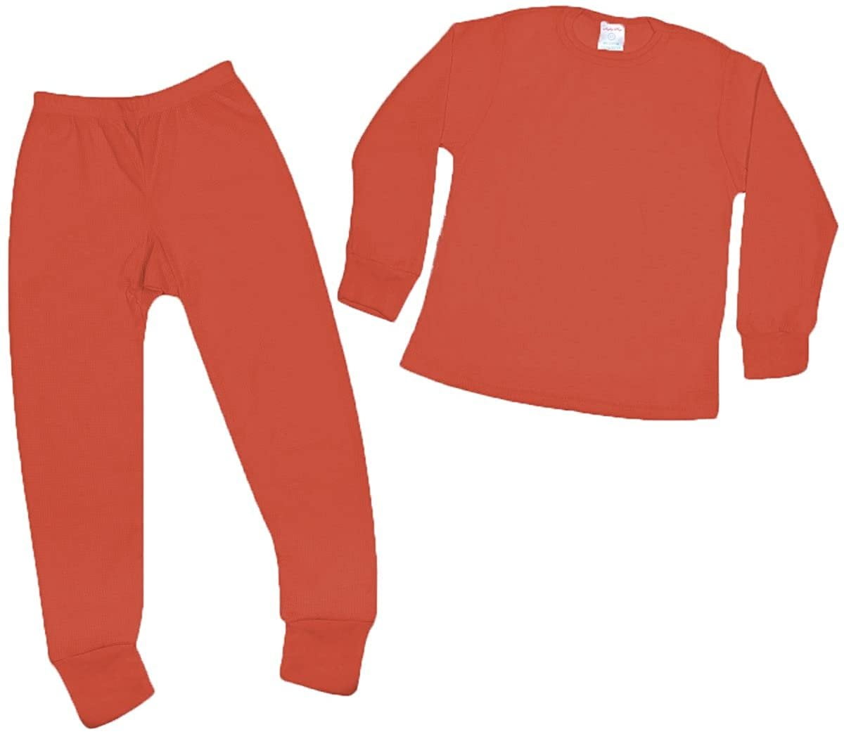 Mighty Hugs Girls Thermal 2pc Set Long John Underwear Top Bottom Waffle Knit