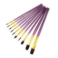 thumbnail image 2 of Denhf Paint Brushes Set, 10Pcs Nylon Hair Paintbrushes, Round-Pointed Tip Paint Brushes for Acrylic Painting, Miniature Paint Brushes for Craft Oil, Painting Supplies, Purple, 2 of 4