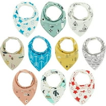Sarvoza Cotton Bandanas Baby Bibs for Girls & Boys, Pack of 10 Drool Bibs