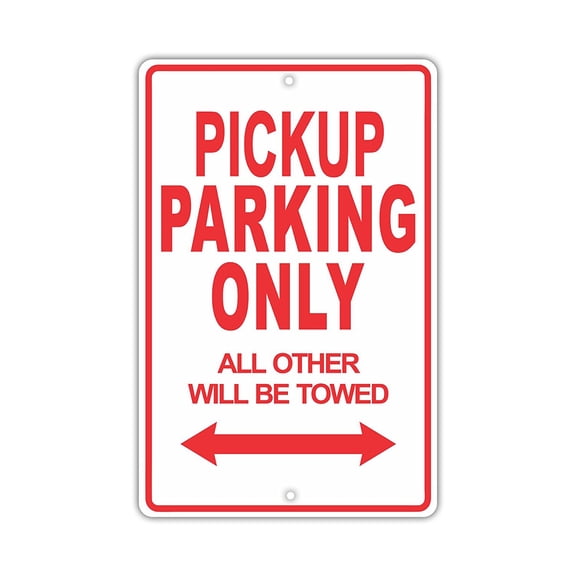 JEEP PICKUP Parking Only All Others Will Be Towed Ridiculous Funny Novelty Garage Aluminum Sign 8"x12" Plate