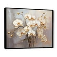 thumbnail image 2 of Designart "Minimalist Beige And Gold Orchids I" Orchids Floater Framed Wall Art Living Room, 2 of 5