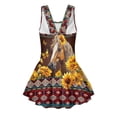 thumbnail image 5 of Uourmeti Girls' One Piece Skirted Swim Dress - Southwestern Horse & Sunflower Print | Quick Dry, Stretchy Beach Swimwear for Summer Vacations & Pool Days, 5 of 8