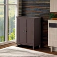 thumbnail image 5 of Modern Bathroom Floor Storage Cabinet with Adjustable Shelf and Double Door Rust Proof, Living Room Modern Home Furniture Storage Organizer Cabinet,Brown, 5 of 15