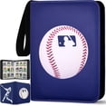 thumbnail image 1 of Baseball Card Binder 900 Pockets, 50 Sleeves Large Baseball Binder 3 Ring Zipper Trading Cards Holder 9 Pocket, Sport Collection Book Storage Organizer, Blue A, 1 of 6