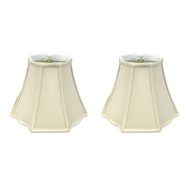 Royal Designs Flare Bottom Outside Corner Scalloped Basic Lamp Shade, Beige, 10" x 18" x 13", Set of 2