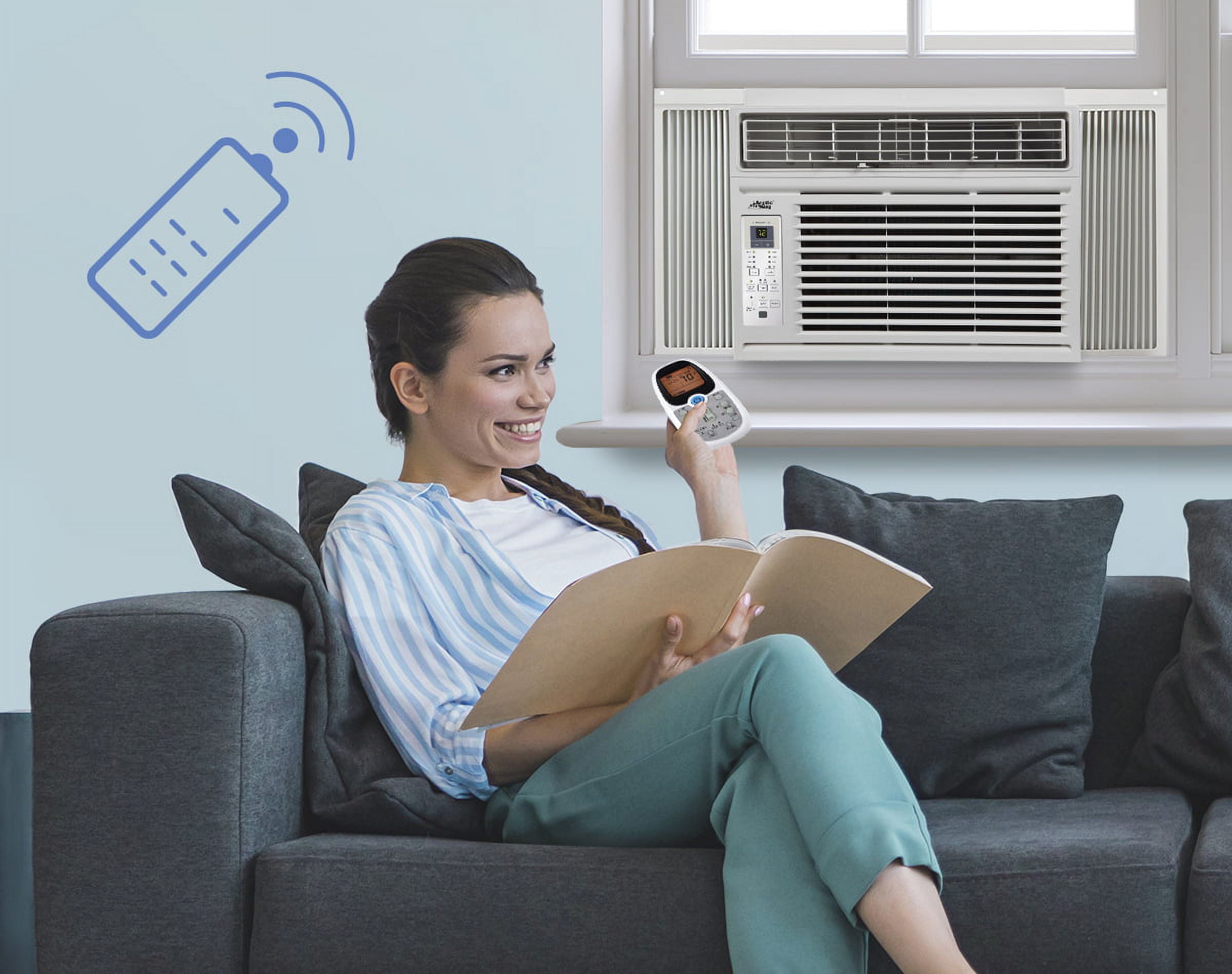 Arctic King 8000 BTU Window Air Conditioner with Remote Control for Medium Size Rooms, Black