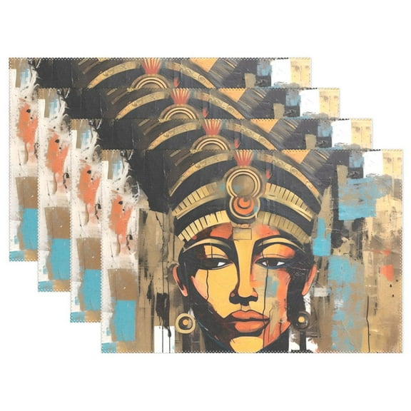 Woman Of Face 12×18 inch Placemats Heat Resistant Washable Foldable Rectangular Placemats Set Decoration Indoor Outdoor for Kitchen Dining Table 1PC