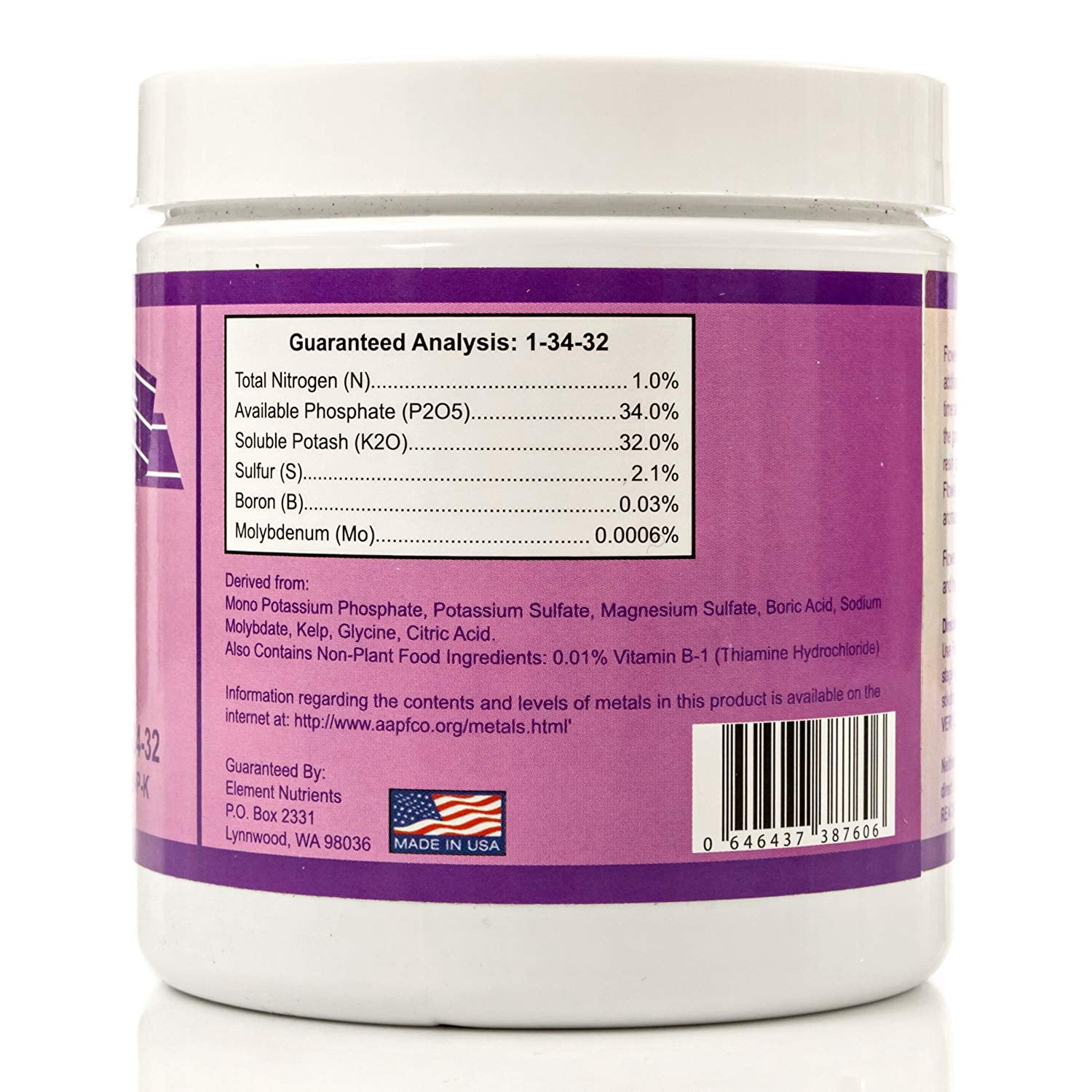 Flower Fuel 1-34-32, 250g - Best Bloom Booster Fertilizer for Bigger, Heavier Harvests by Element Nutrients (250g)