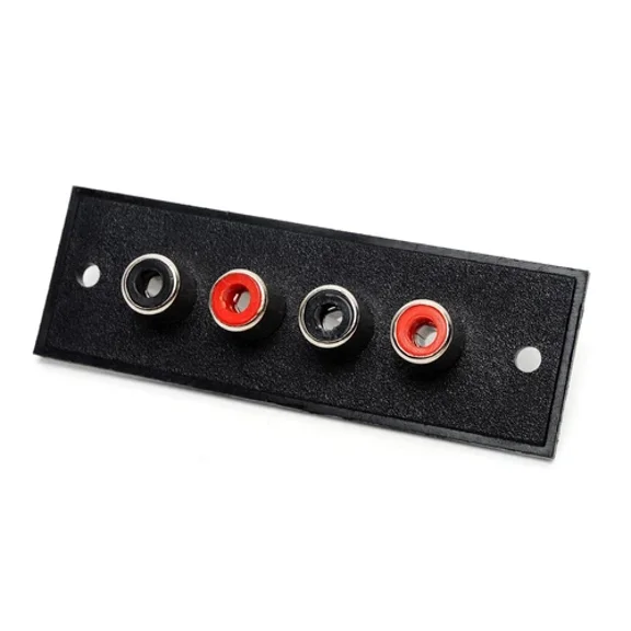 2 Pcs Panel Mount 4 Way Rca Female Jack Audio Coaxial Connector Socket Tv Stereo