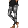 thumbnail image 3 of Idoravan Women's Leggings Pants Women's Ghost Print Leggings Sports Fitness Pants Solid Colored Casual Tight Fitting Tight Peach Hip Yoga Pants Stretch Pants Gray L, 3 of 6