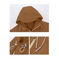 thumbnail image 5 of ECHFIPROM Mens Heavyweight Rain Jackets Coffee with Pockets Travel Hooded Waterproof Casual Windbreaker for Big and Tall Hiking 2XL, 5 of 9