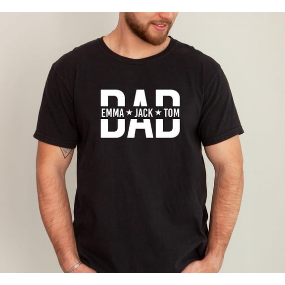 Custom Dad Shirt with Kids’ Names – Personalized Dad T-Shirt, Father’s Day Gift, New Daddy Shirt, Birthday Gift for Dad