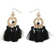 Benefischl Vintage Fringe Long Tassel Earring For Women Wedding Party Bohemian Jewelry Earrings Black