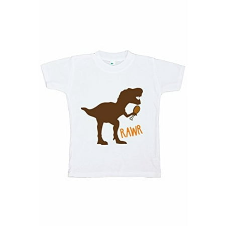 

7 ate 9 Apparel Kids Dinosaur Thanksgiving T-Shirt 5T White