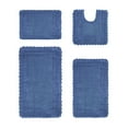 thumbnail image 5 of Better Trends 4 Piece Bathroom Rug Set 100% Cotton, Extra Soft Tufted Bath Mat, Water Absorbent & Reversible Mat, Blue Lilly Crochet Collection, 5 of 9