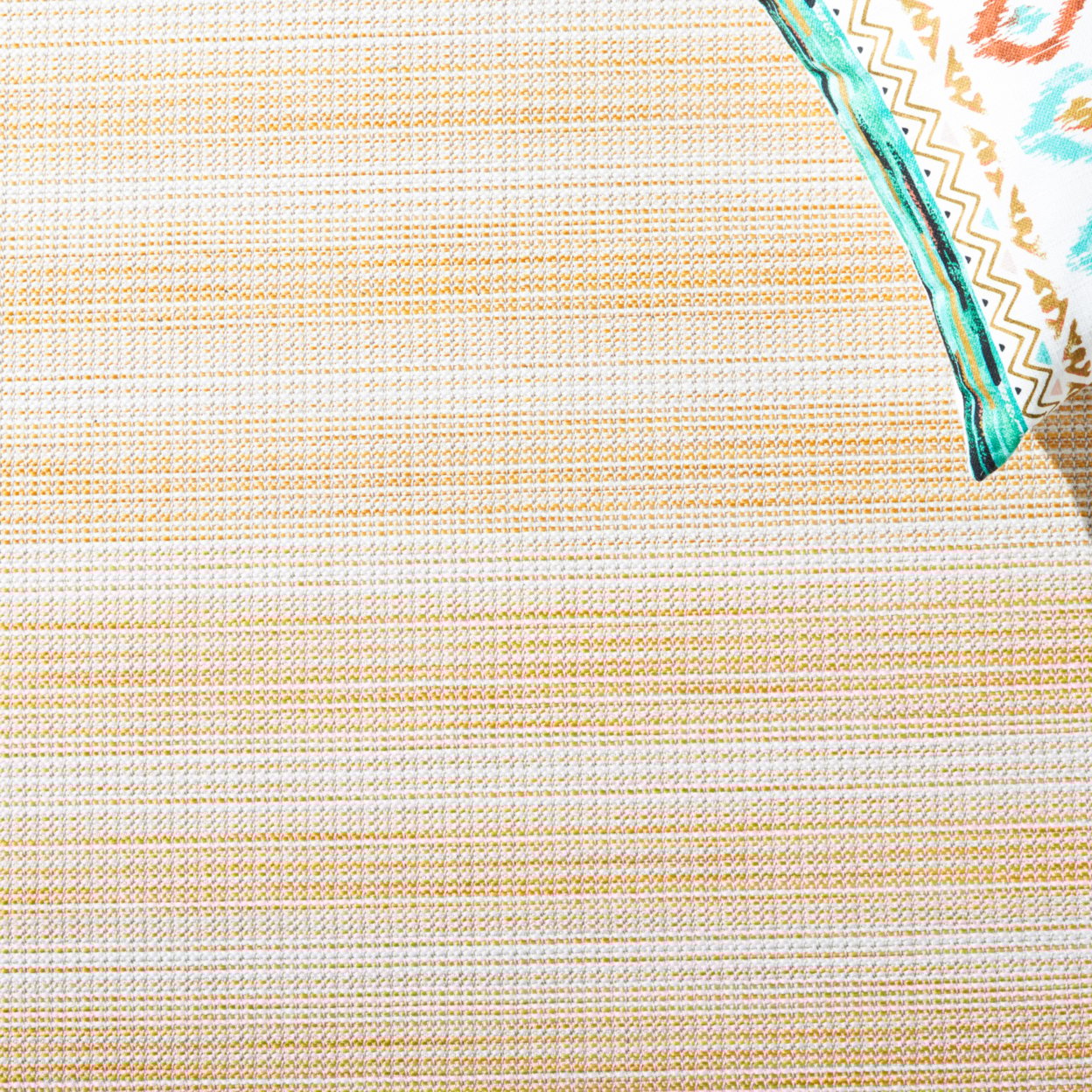 thumbnail image 4 of SAFAVIEH Hampton Duana Striped Indoor/Outdoor Area Rug, Yellow, 6'5" x 6'5" Square, 4 of 9