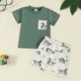 thumbnail image 2 of Xudanell Toddler Baby Boy Clothes Infant Mallard Duck Print Summer Outfit T Shirt Solid Color Shorts Beige 6-12 Months, 2 of 6
