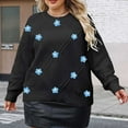 thumbnail image 2 of HAiming Plus Size Sweaters for Women Casual Long Sleeve Crew Neck Loose Flower Pullover Trendy Cute Knit Tops, 2 of 7