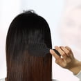 thumbnail image 5 of 1pc Women Leaf Style Hollow Comb Hair Brush for Straight Curly Dry Hair Black ABS, 5 of 6