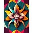 thumbnail image 1 of Geometric Floral Multicoloured Mandala Shapes Large Wall Art Poster Print Thick Paper 18X24 Inch, 1 of 4