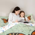 thumbnail image 5 of Homewish Rustic Butterfly Bedding Comforter Set,Cartoon Animal Twin Comforter Sets,Green Paingting Aesthetic Bedding Set For Girl,Luxury Bedroom Decor Reversible,2pcs, 5 of 8