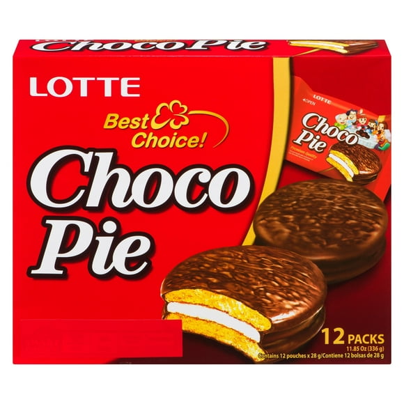 Lotte Choco Pie Chocolate Biscuits, Pack of 12, 336 g