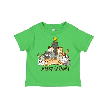 

Inktastic Merry Catmas with Cat Tree and Yellow Star Gift Toddler Boy or Toddler Girl T-Shirt