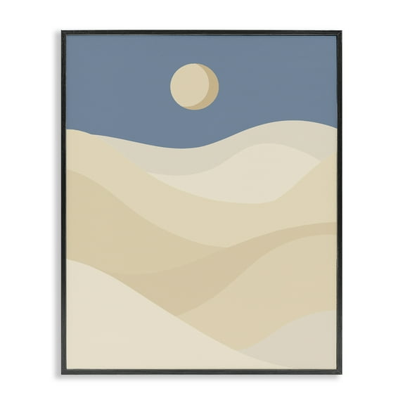 Stupell Industries Desert Dunes & Moon Landscape & Nature Painting Black Framed Art Print Wall Art, 11 x 14
