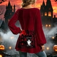 thumbnail image 5 of Sheghy Halloween Costumes for Women Dressy Tops for Women Crew Neck A-Line Button Front for Summer Wine M, 5 of 7