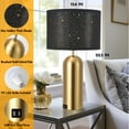 thumbnail image 4 of Touch Control Lamps Set of 2 Gold Table Lamps 3-Way Dimmable with USB A+C Ports Tall Modern End Table Lamps for Living Room Bedside Nightstand Bedroom Brass Lamp,Black Hallow Shade, 22“, 4 of 14