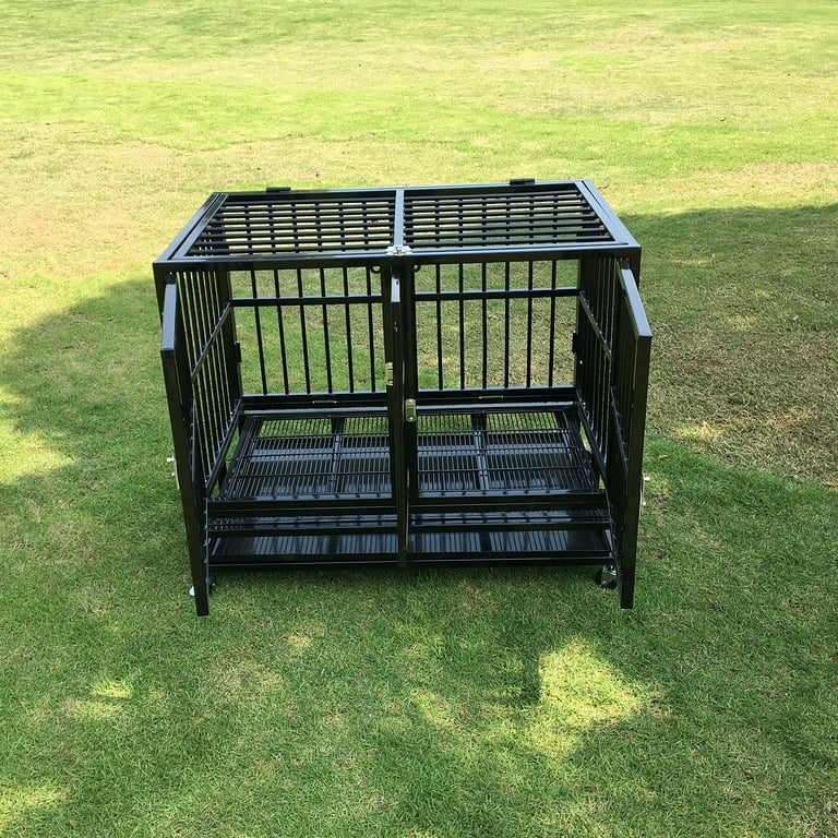 Walnest Heavy Duty Dog Playpen Crate Kennel Cage with Tray Wheels 37
