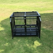 Walnest 37 Heavy Duty Dog Playpen Crate Kennel Cage with Tray & Wheels,Medium