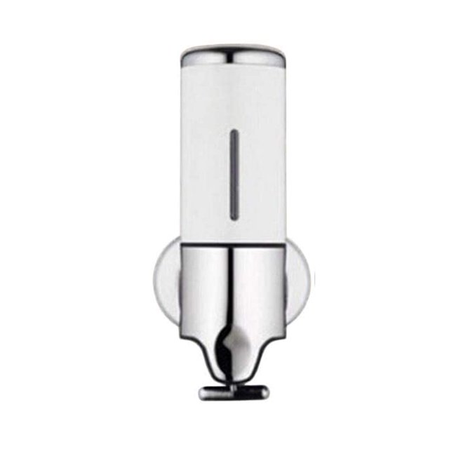 Dispensador de jabón de acero inoxidable Montaje en pared Soporte de caja de jabón de 500 ml Jabón de baño manual Caja de plástico Accesorios de baño para hotel Blanco Inevent HA011286-01B