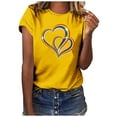 thumbnail image 1 of Gibobby Camisa Elegante Para Mujer Love Fashion Casual O-cuello manga camiseta blusa corta Tops mujer estampado colorido blusa de mujer（Amarillo， L), 1 of 4