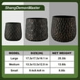 thumbnail image 5 of Craft Flowerpots Round Concrete Planter Set of 3 Large Outdoor/Indoor Planter Pots Containers with Drainage Holes and Rubber Plug for Home Garden (18"+13"+9" Dia) (SH003), 5 of 8