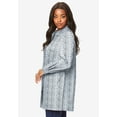 thumbnail image 3 of Roaman's Women's Plus Size Plus Size Kate Long Sleeve Tunic Easy Cotton-Blend Button-Front Shirt, 3 of 5