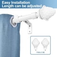 thumbnail image 3 of Urbanest Adjustable Single Curtain Rod Set With Artichoke Finials – 5/8-Inch Diameter, Glossy White, 48–84 Inches, 3 of 6