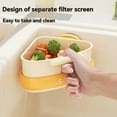 thumbnail image 4 of Yellow Kitchen Sink Corner Drain Basket with One-Touch Lid - Vacuum Suction Cup Mount, Double-Layer Separation for Food Waste Filtering, Removable Drain Net & Multi-Purpose Storage - No-Tool, 4 of 6