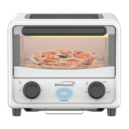 Brentwood 183-Cu. In. (3-L) 500-Watt Stainless Steel Mini Toaster Oven (White), TS-3430W