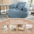 thumbnail image 5 of Villeston Amour Mid-Century Chenille Tufted Barrel Chair with Cushion and Pillows, Blue, 5 of 6
