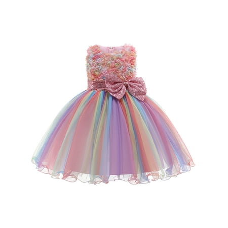 

Fullvigor Baby Girls Princess Dress Sequin Tulle Flower Birthday Party Wedding Dresses