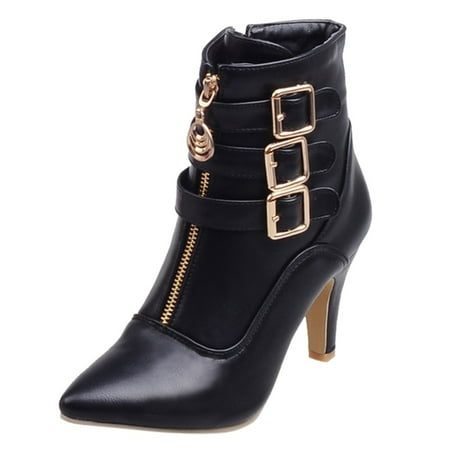 

NN Snow Boots For Women Waterproof Insulated Women s Easy Going-Buried-Scooped Collar Bootie with Faux Trim Ankle Boot