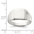 thumbnail image 3 of White Sterling Silver Ring Band Signet 11x11mm Open Back, 3 of 3