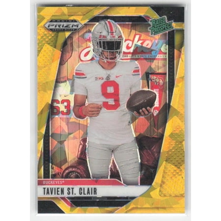 2025 Panini Prizm Draft Picks Prizms Gold Ice #162 Tavien St. Clair Buckeyes Football Card Near Mint