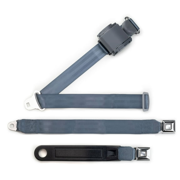 RetroBelt Blue 20" Push Button 3-Point Shoulder Seat Belt - Bench Seat
