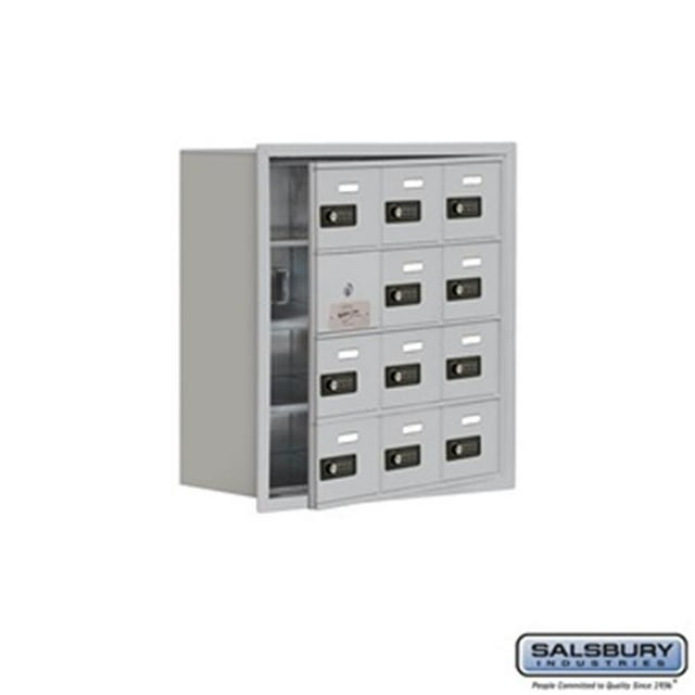 SalsburyIndustries 19148-12ARC Cell Phone Storage Locker With Front Access Panel - 4 Door High Unit, Aluminum
