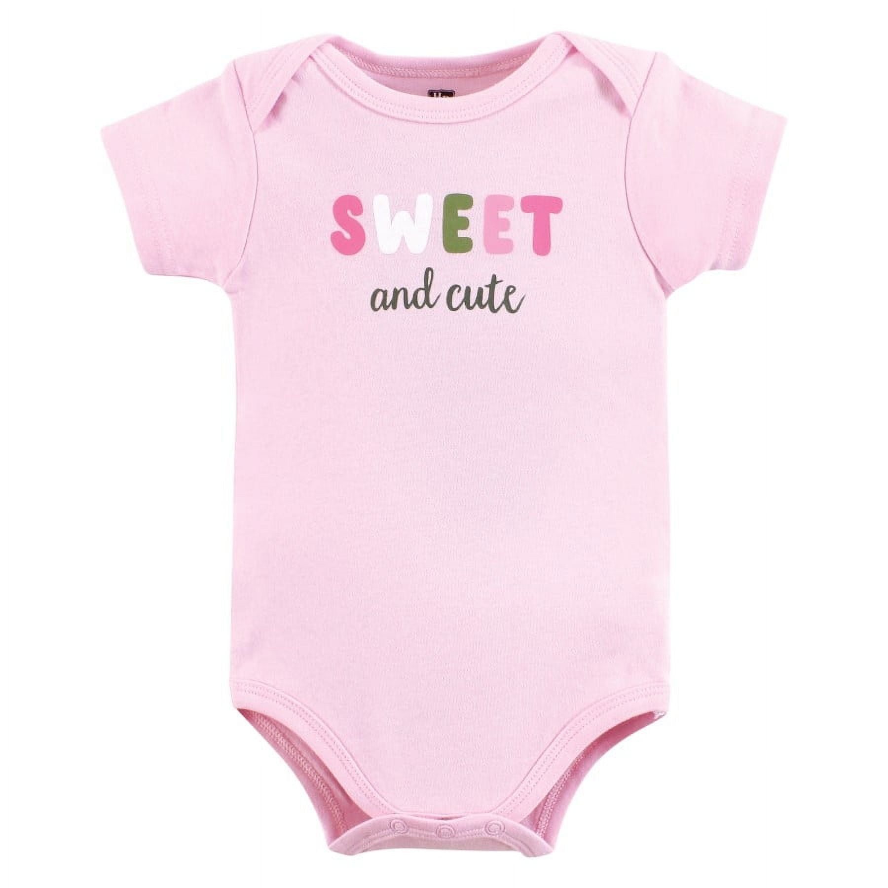 Hudson Baby Short Sleeve Bodysuits, 5-Pack, Newborn- 24 Months